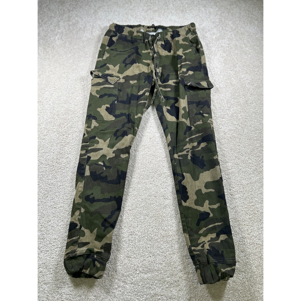 Pink Label Denim Co Womens Size L Green Camo Draw String Cargo Jogger Gorpcore‎